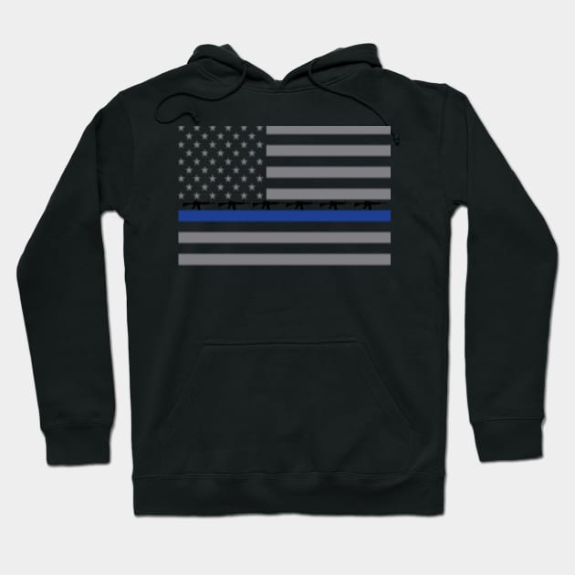 Thin Blue Line AR15 Flag Hoodie by Ten20Designs